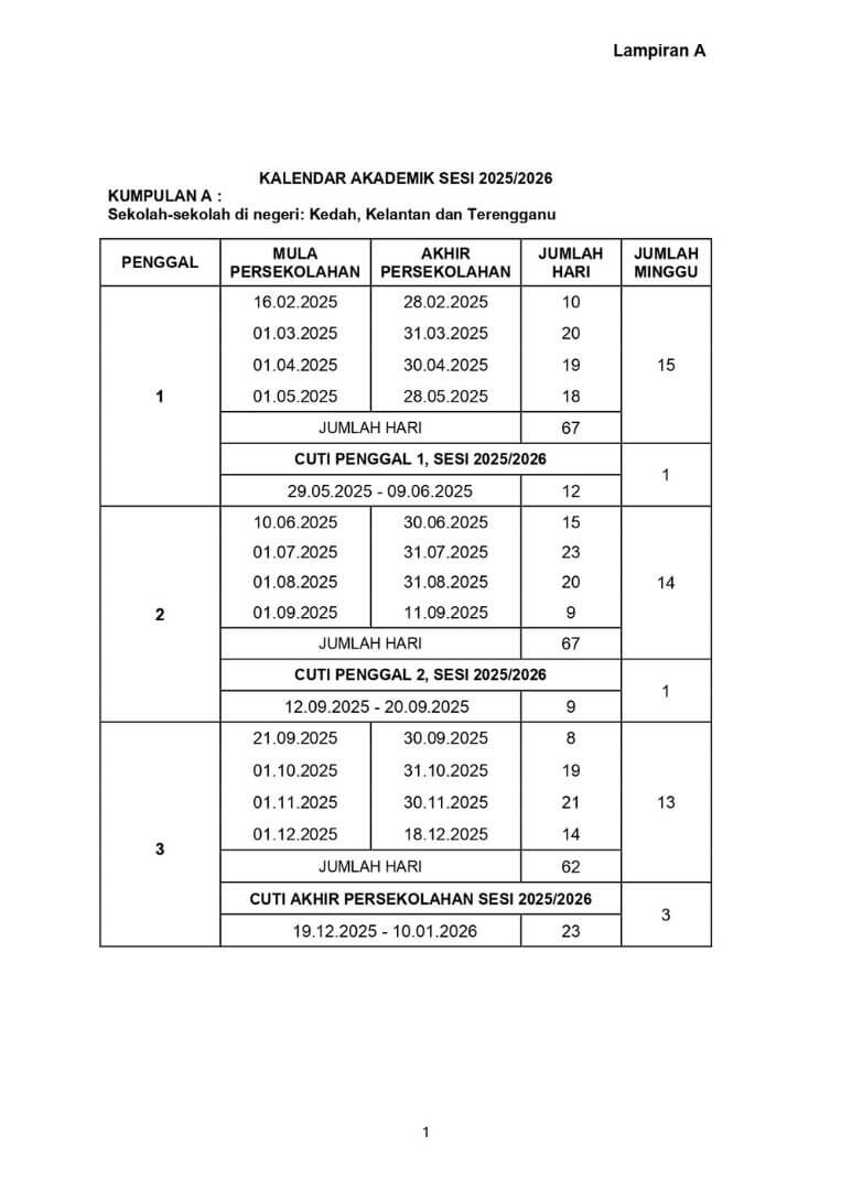 Kedah Calendar 2025 Public Holiday And School Holiday Dates